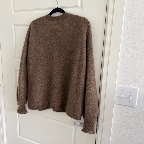 Sezane Brown Cardigan with Ruffle Sleeve - Picture 8 of 10